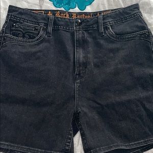 Black high rise shorts